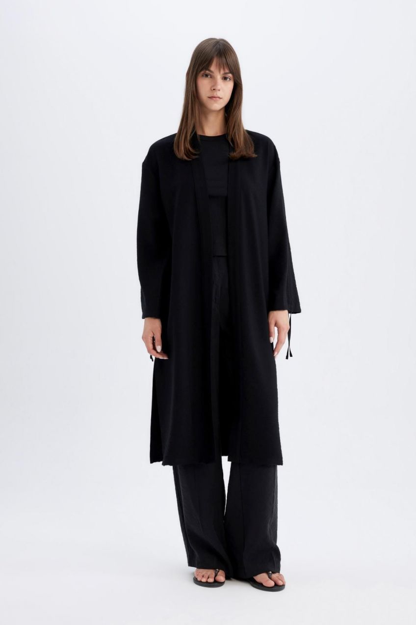 DEFACTO Relax Fit Gradient Collar Long Sleeve Kimono