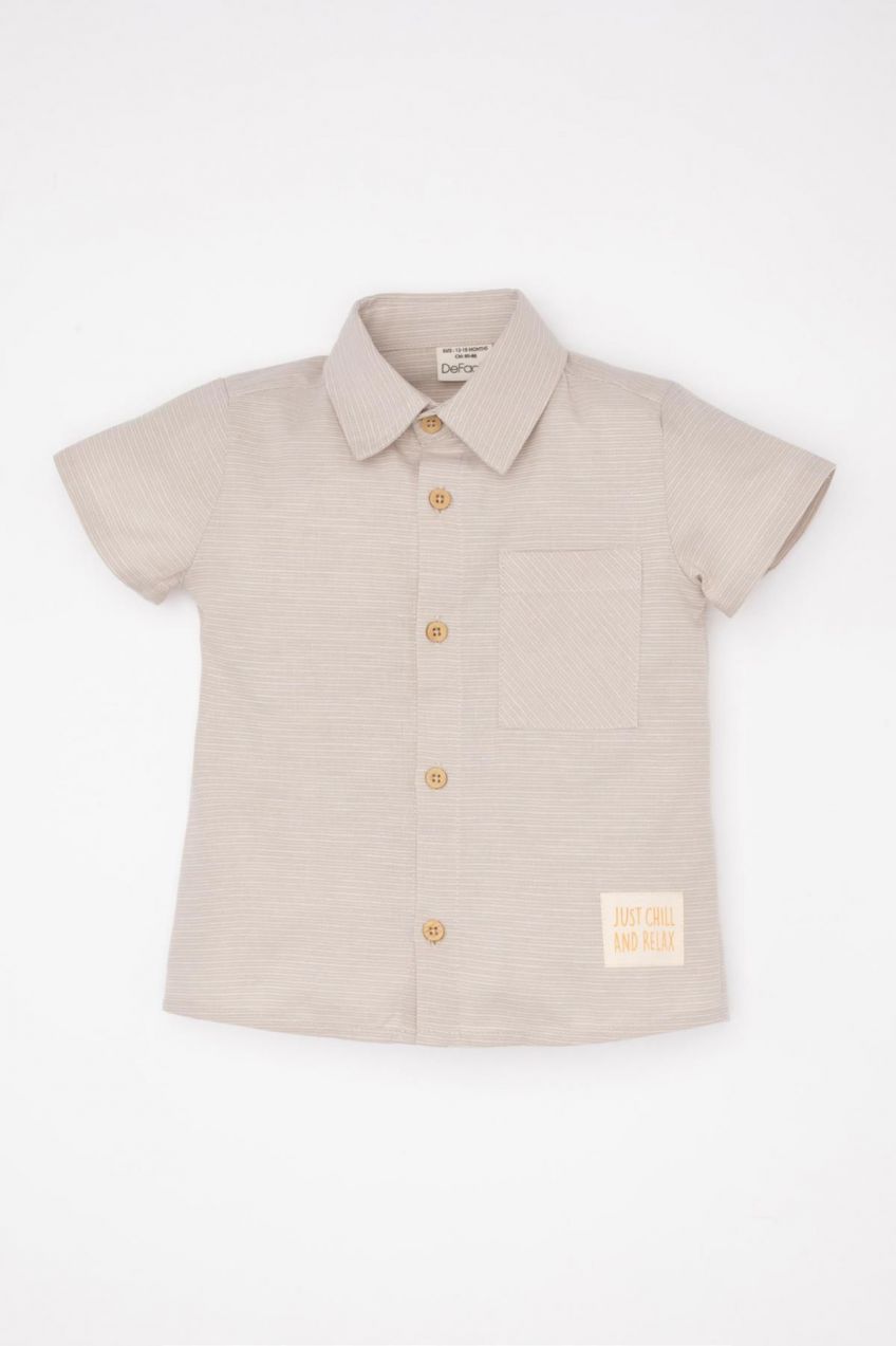 DEFACTO Baby Boy Woven Label Short Sleeve Shirt