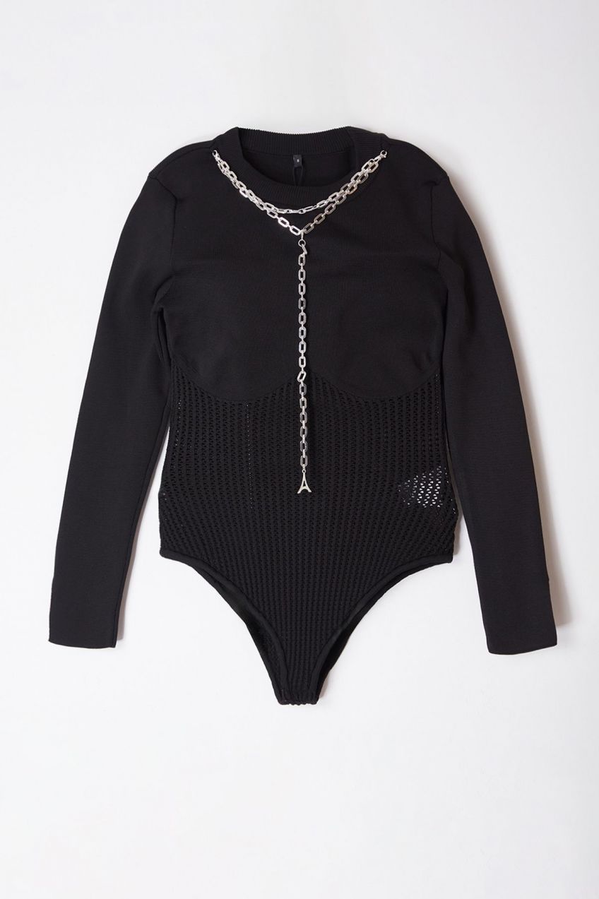 Trendyol Limited Edition Black Accessory Detailed Snap Body Sweater