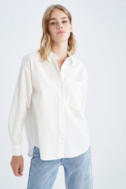DEFACTO Oversize Fit Poplin Long Sleeve 100% Cotton Shirt