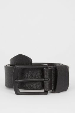 DEFACTO Men's Rectangular Buckle Faux Leather Classic Belt