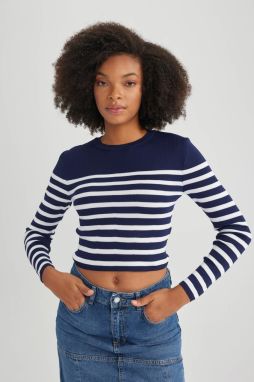 DEFACTO Slim Fit Striped Crew Neck Sweater