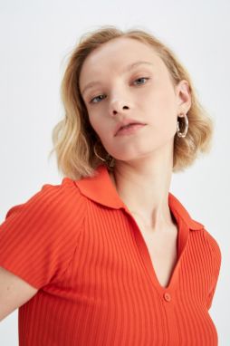 DEFACTO Fitted Polo Neck Rib Sweater