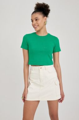 DEFACTO Cool Fitted Ribbed Short Sleeve T-Shirt