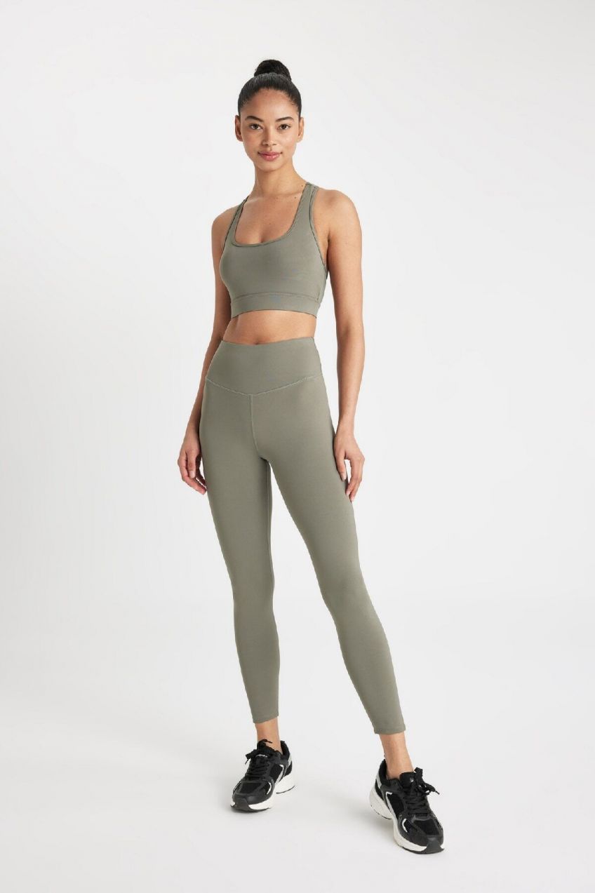 DeFactoFit Printed Waist-Wrapping Sports Leggings
