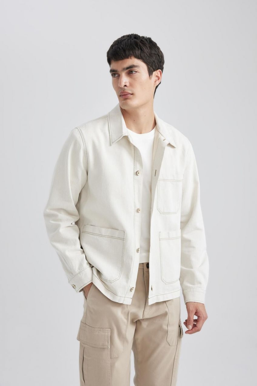 DEFACTO Regular Fit Polo Neck Shirt Jacket