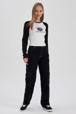DEFACTO Cool Straight Fit Cargo Gabardine Trousers