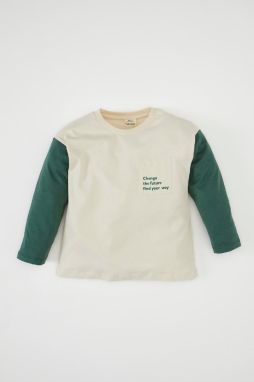 DEFACTO Baby Boy Crew Neck Printed Long Sleeve T-Shirt