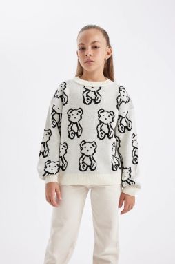 DEFACTO Girl Oversize Fit Crew Neck Sweater