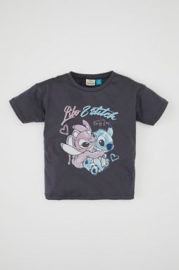 DEFACTO Baby Girl Disney Lilo & Stitch Crew Neck Short Sleeve T-Shirt