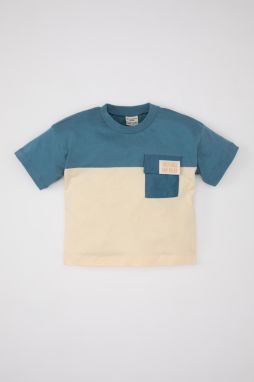 DEFACTO Baby Boy Crew Neck Color Block Short Sleeve T-Shirt