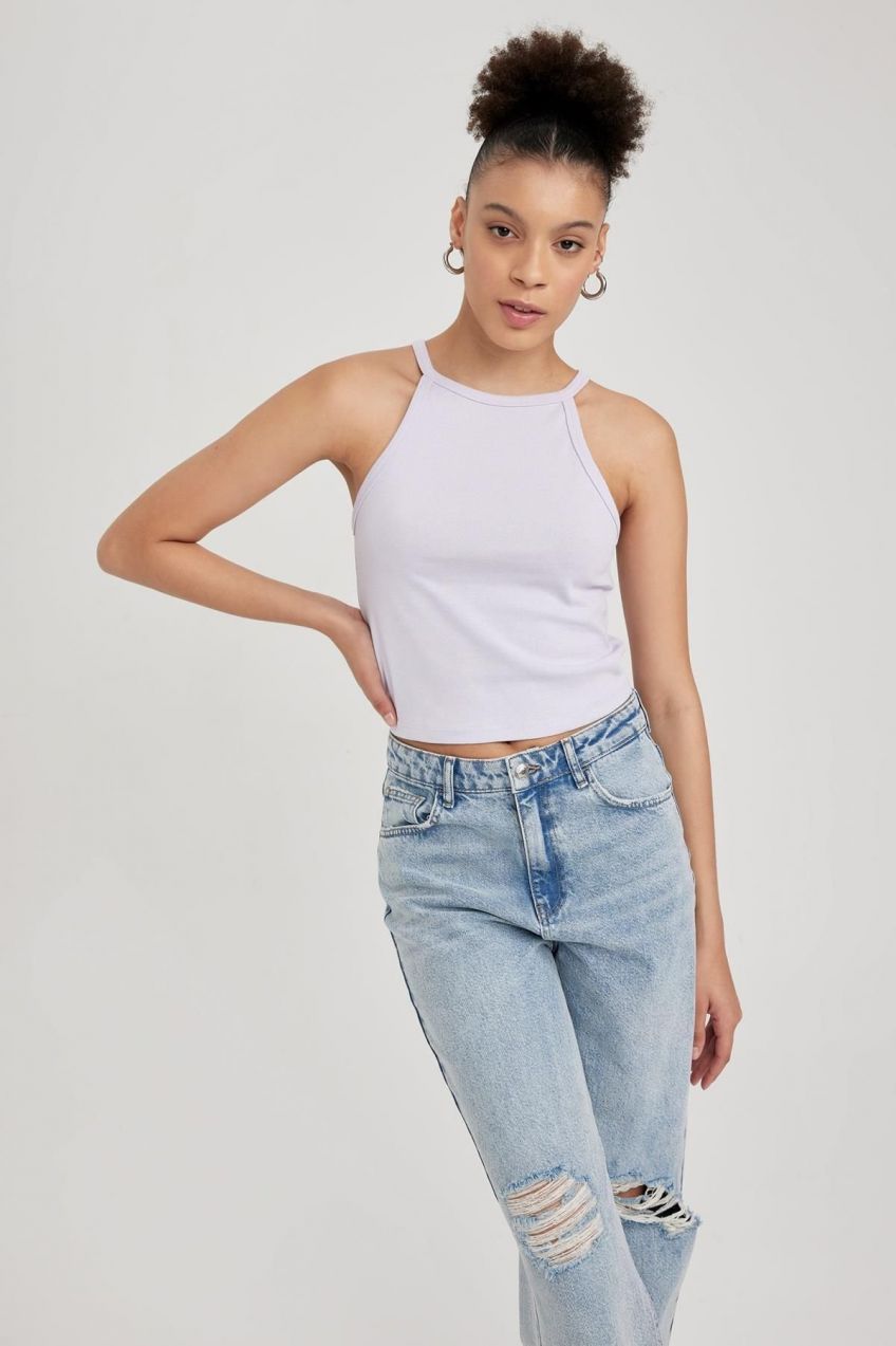 DEFACTO Cool Fitted Barbell Collar Ribbed Undershirt