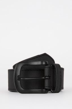 DEFACTO Men's Oval Buckle Faux Leather Jeans Belt