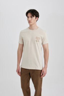 DEFACTO Slim Fit Crew Neck Printed Short Sleeve T-Shirt