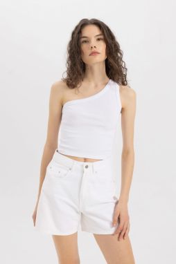 DEFACTO Slim Fit One Shoulder Ribbed Camisole Casual Tank