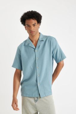 DEFACTO Regular Fit Open Collar Short Sleeve Shirt
