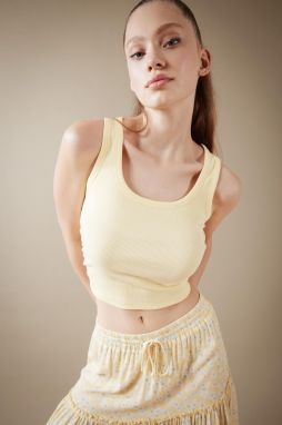 DEFACTO Fitted Round Neck Ribbed Camisole Athlete