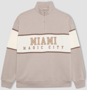 DEFACTO Fit Oversize Fit Half Zipper Thick Sweatshirt