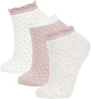 DEFACTO Woman's 3-Piece Cotton Booties Socks