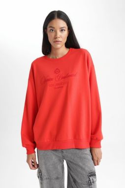 DEFACTO Relax Fit Crew Neck Thin Sweatshirt