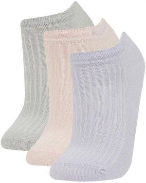 DEFACTO Girl's 3-Piece Cotton Booties Socks