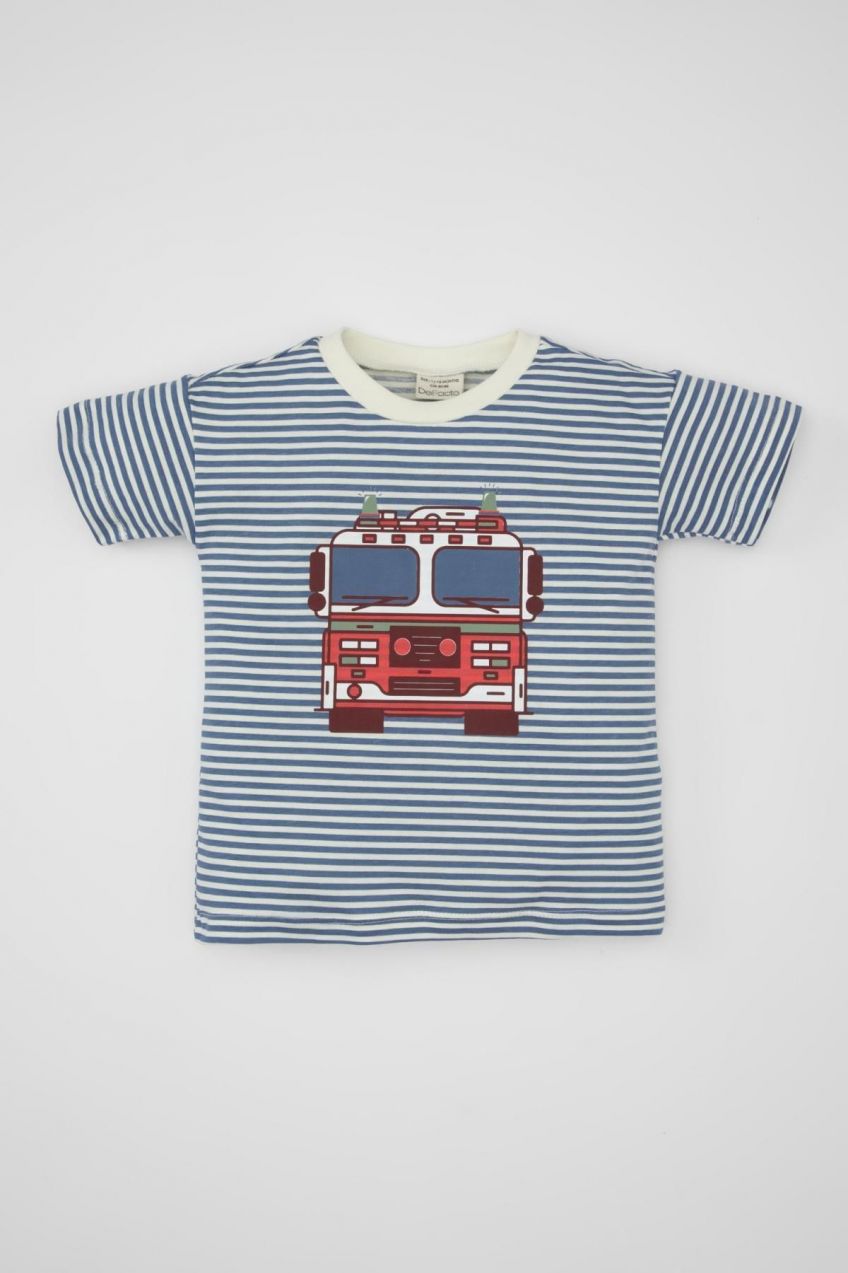 DEFACTO Baby Boy Vehicle Printed Short Sleeve T-Shirt