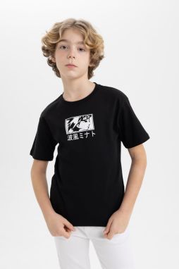 DEFACTO Boys' Crew Neck Printed Short Sleeve T-Shirt