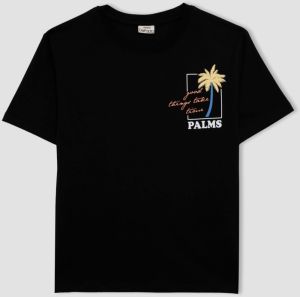 DEFACTO Boy's Crew Neck Printed Short Sleeve T-Shirt