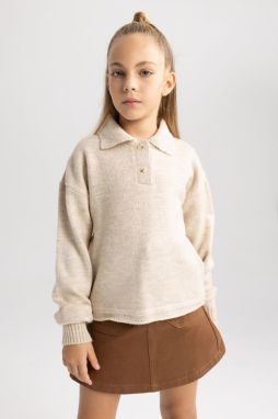 DEFACTO Girl's Polo Neck Sweater