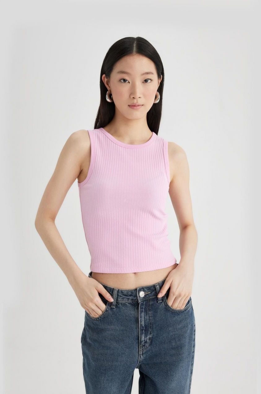DEFACTO Slim Fit Barbell Neck Ribbed Camisole Undershirt