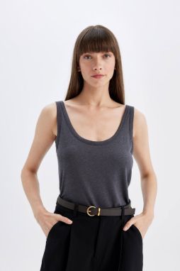 DEFACTO Regular Fit Crew Neck Linen Blend Undershirt