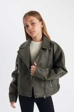 DEFACTO Girl's Water Repellent Jacket Collar Coat