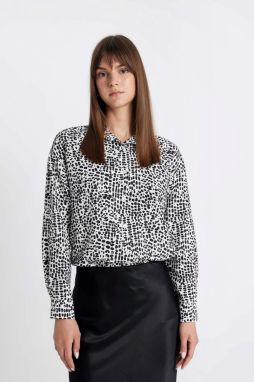 DEFACTO Relax Fit Printed Long Sleeve Tunic
