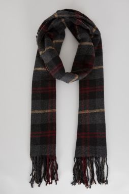 DEFACTO Men's Plaid Patterned Woven Scarf