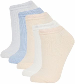 DEFACTO Women's 5-Piece Cotton Booties Socks