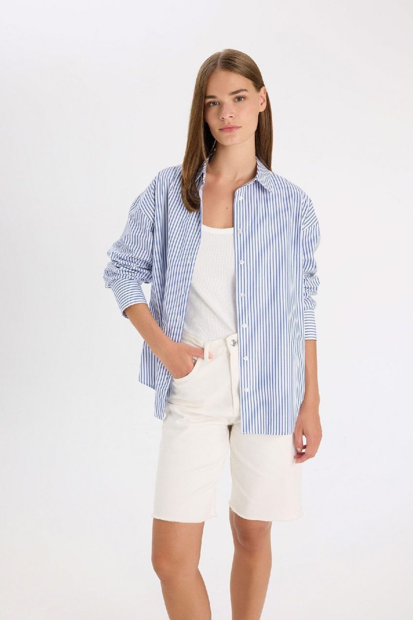 DEFACTO Oversize Fit Poplin Long Sleeve Shirt