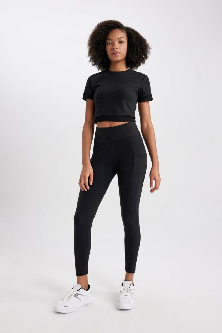 DEFACTO Fit Waist Scuba Diving Fabric Sports Tights
