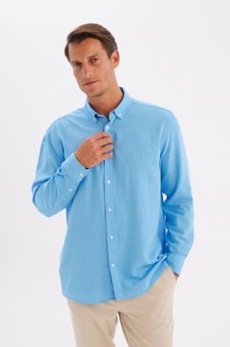 DEFACTO Relax Fit Polo Neck Cotton Long Sleeve Shirt