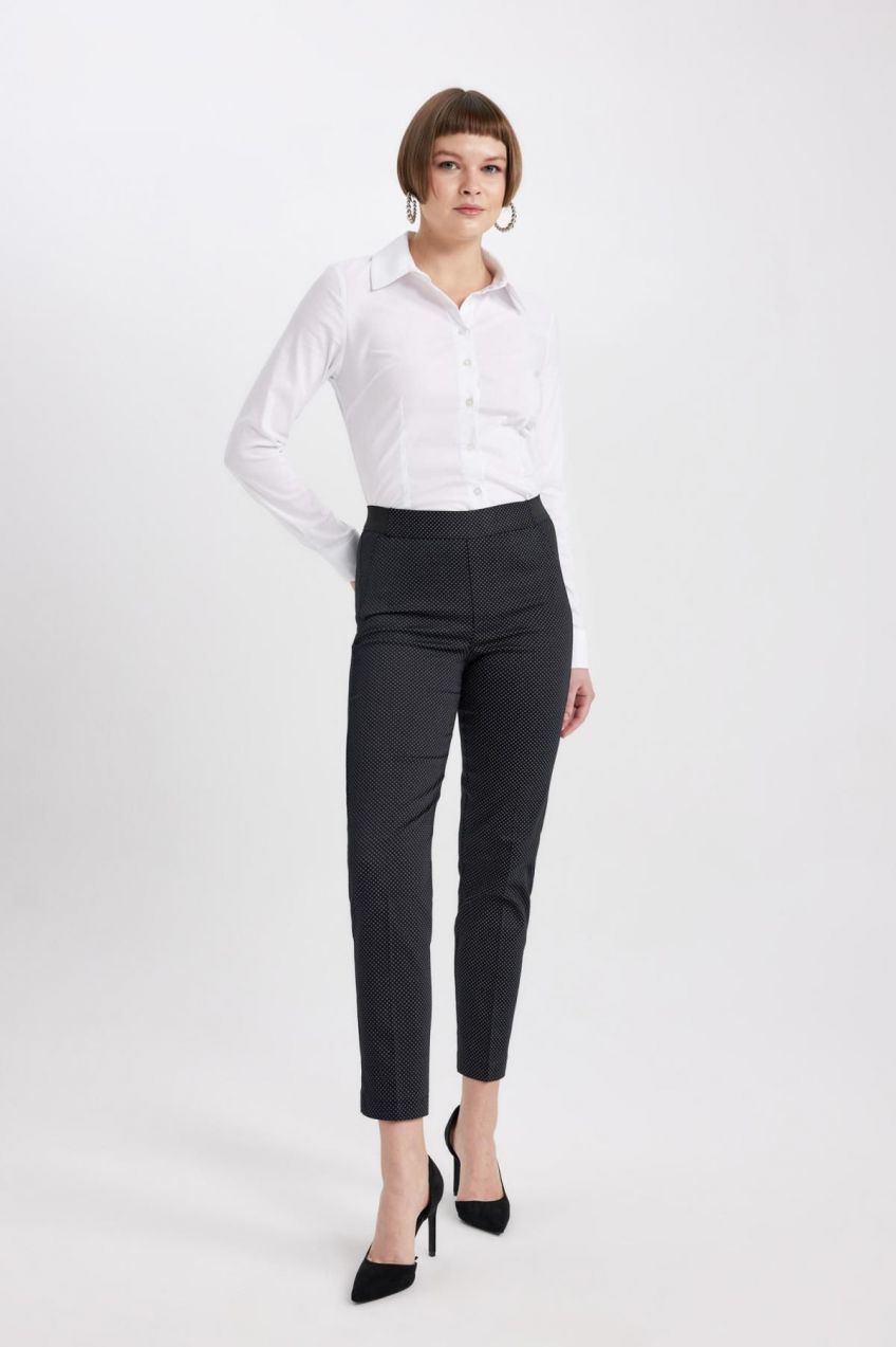 DEFACTO Cigarette Normal Waist Straight Leg Satin Trousers