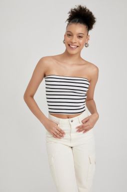 DEFACTO Cool Fitted Striped Ribbed Camisole Undershirt
