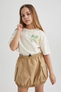 DEFACTO Girls Relax Fit Printed Short Sleeve T-Shirt