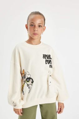 DEFACTO Girls Powerpuff Girls Oversize Fit Crew Neck Sweatshirt