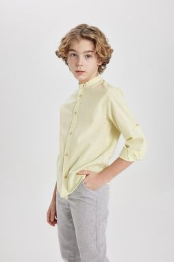 DEFACTO Boy's High Collar Long Sleeve Shirt