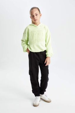 DEFACTO Girl Relax Fit Hooded Printed Sweatshirt