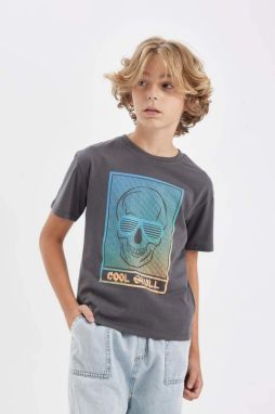 DEFACTO Boys' Oversize Fit Crew Neck Gradient Printed Short Sleeve T-Shirt