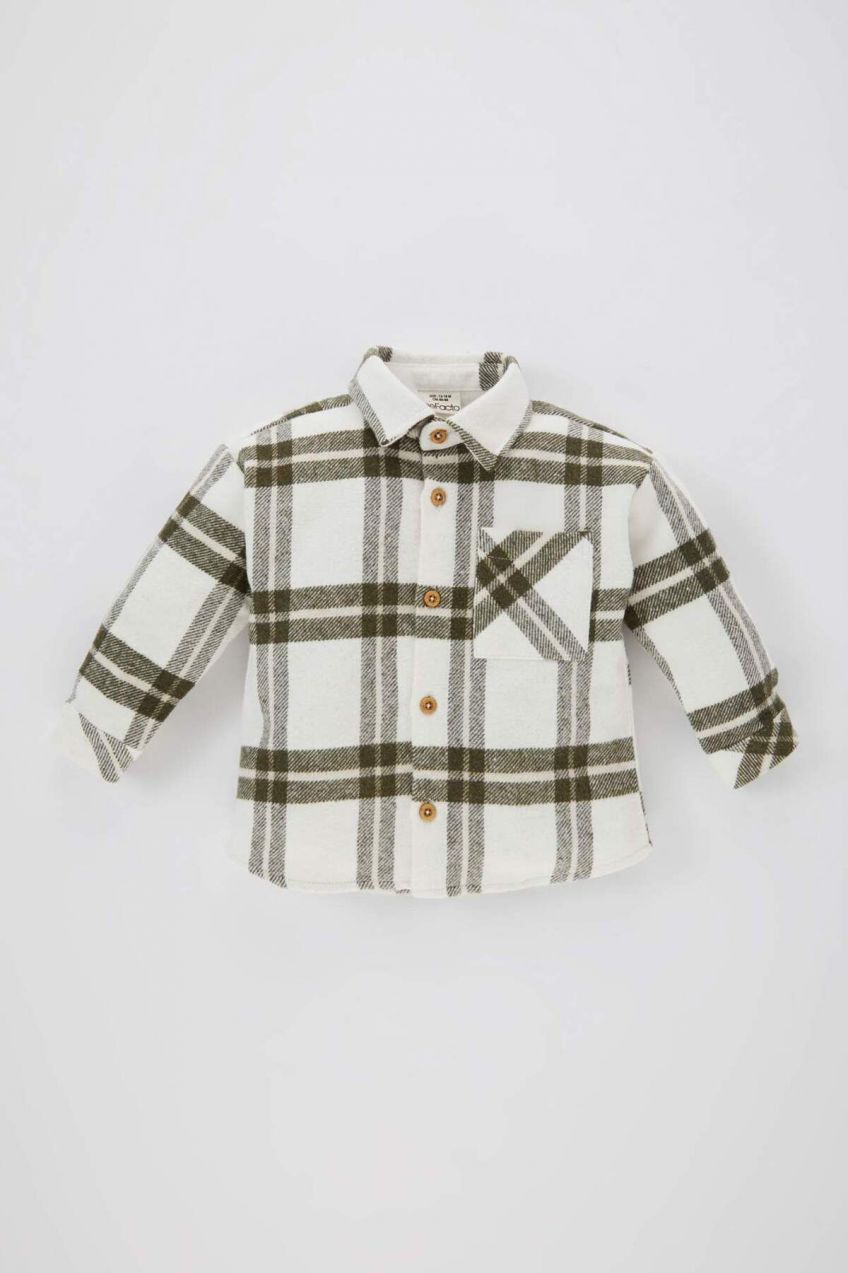 DEFACTO Baby Boy Plaid Flannel Long Sleeve Shirt
