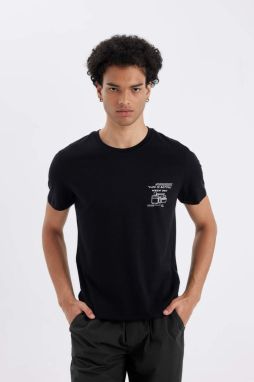 DEFACTO Slim Fit Crew Neck Printed Short Sleeve T-Shirt