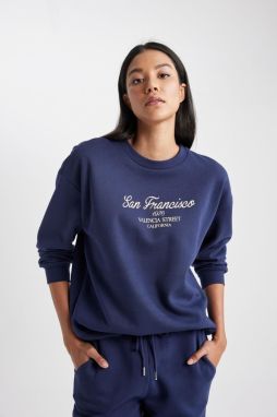 DEFACTO Relax Fit Crew Neck Thick Sweatshirt