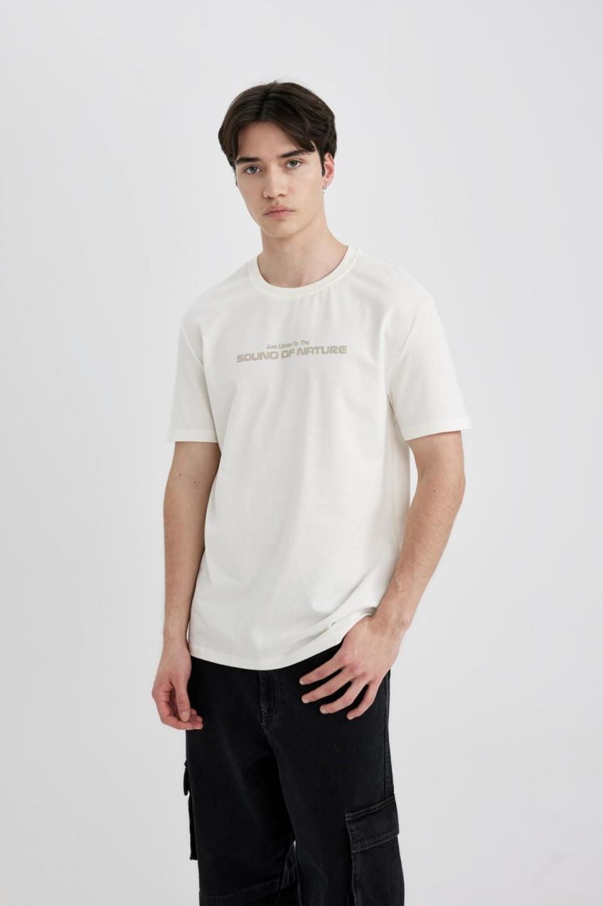 DEFACTO Regular Fit Crew Neck Printed Short Sleeve T-Shirt