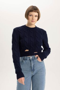 DEFACTO Crop Crew Neck Sweater